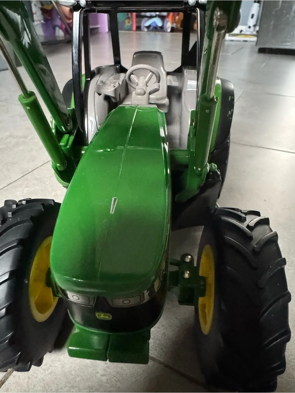 John Deere Green and Yellow Front Loader Tractor Toy